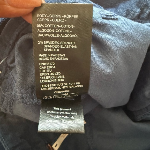 Free People We The Free Jayde Cord High Rise Moody Blue Pants Size 12 - Picture 9 of 11